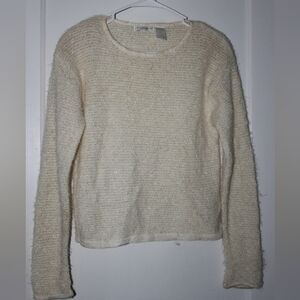 Vintage Liz Claiborne Collections Sweater Cream Frilly